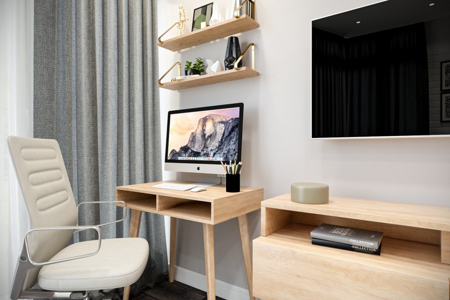 Рабочее место в гостиной