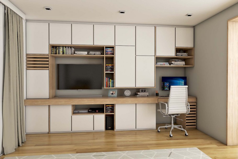 Шкаф с компьютерным столом в гостиную