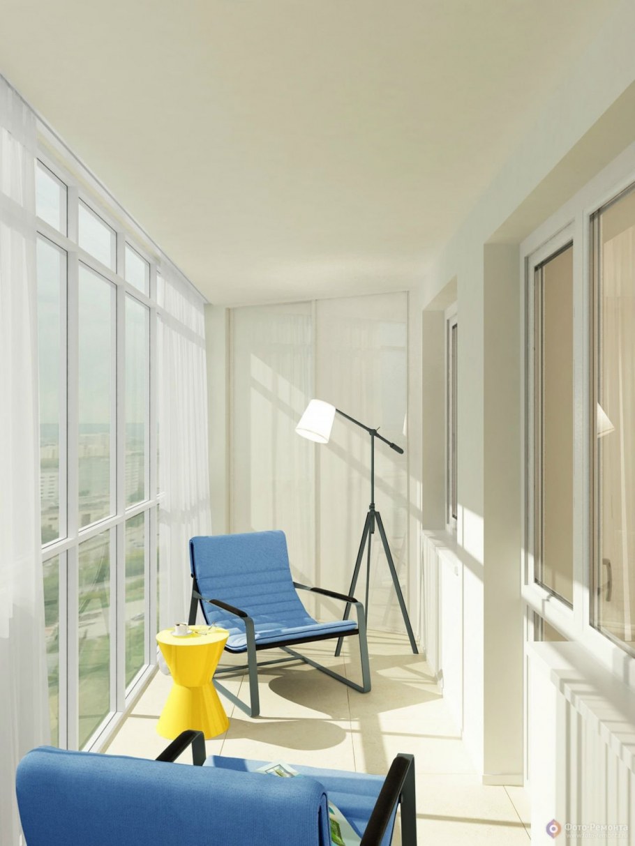 Балкон в желтом цвете