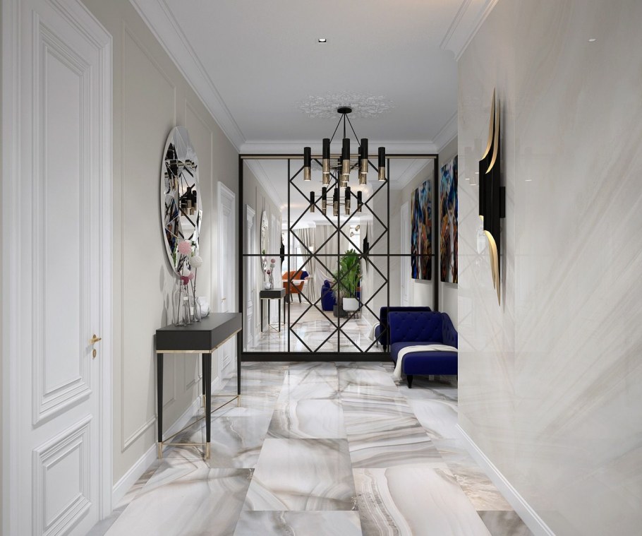 Венецианская штукатурка в холле