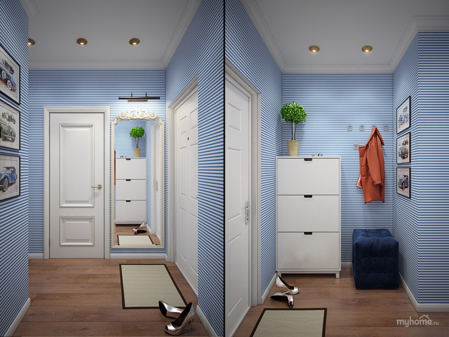 Интерьер узкого коридора в брежневках