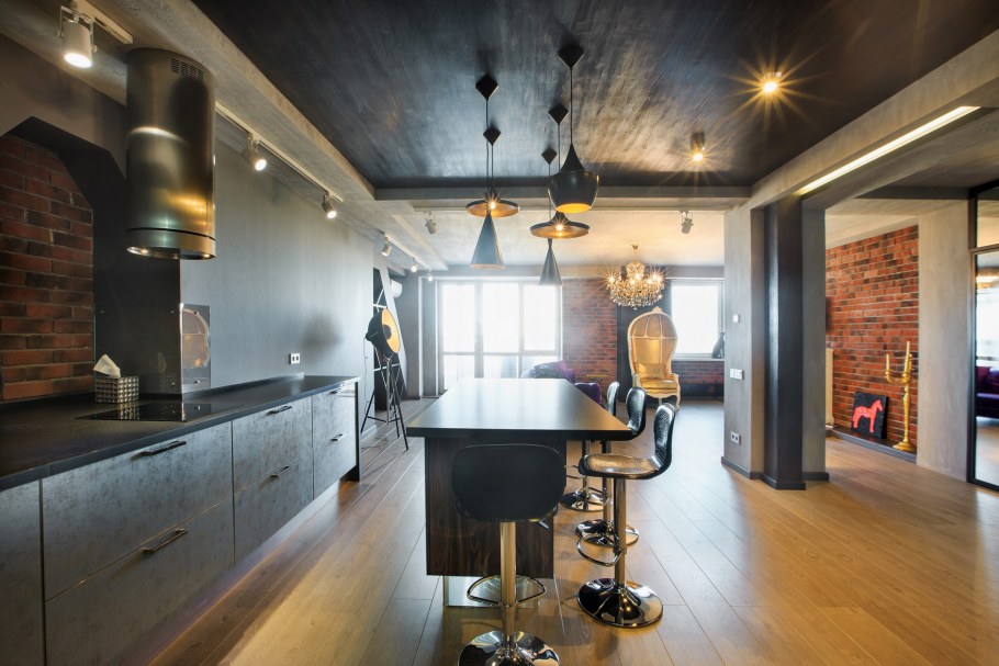 Брутальный интерьер кухни