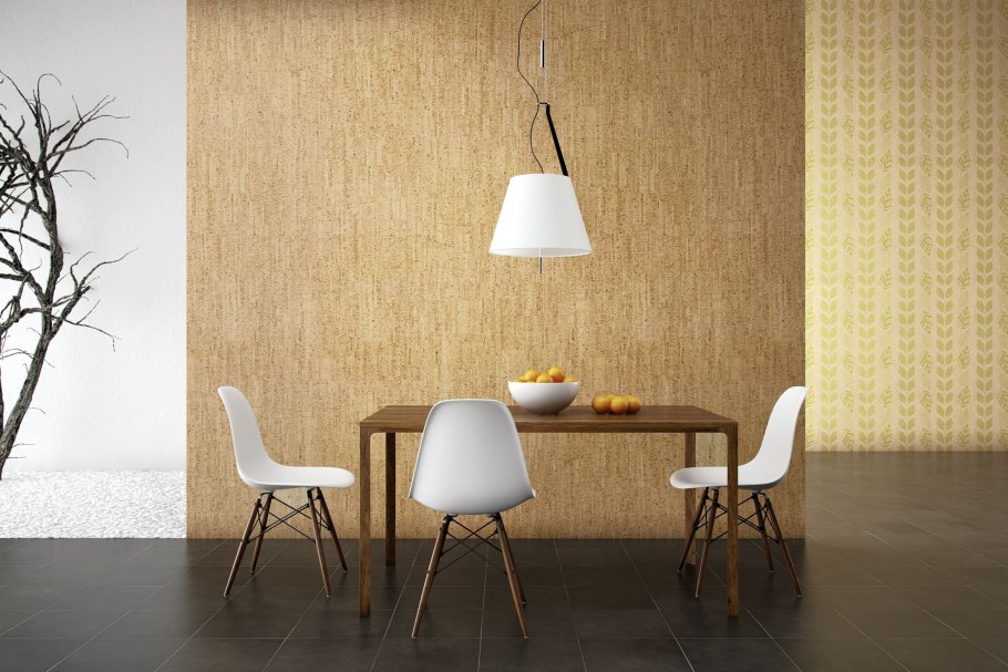 Пробковое покрытие для стен в интерьере