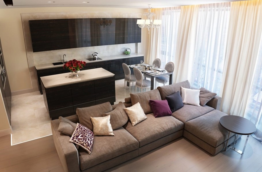 Кухня-гостиная 16м икеа