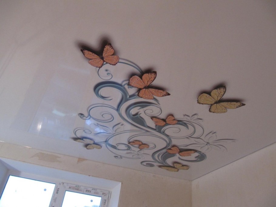 Натяжные потолки с рисунком Фотогалерея