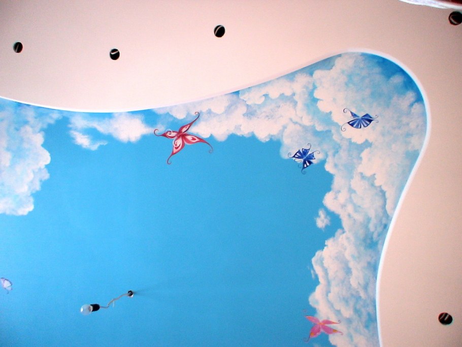 Узоры на потолке своими руками