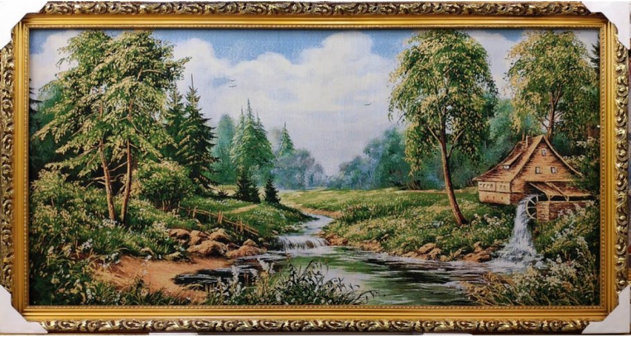 Водяная мельница гобеленовая картина