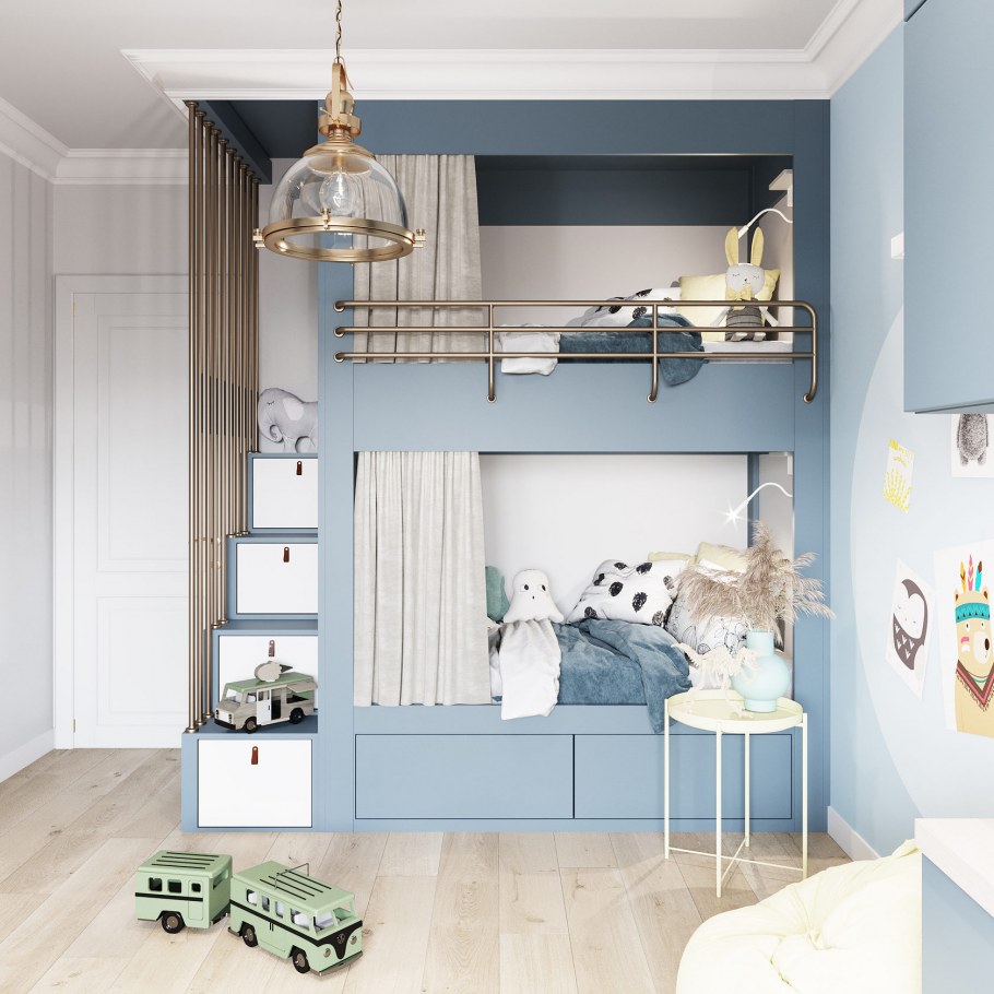 Интерьер детской комнаты для двоих