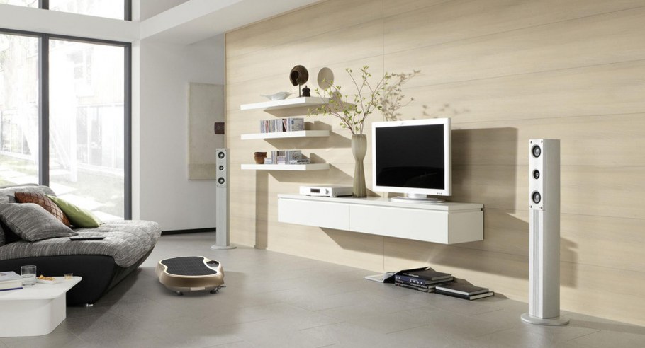 Полка под телевизором в интерьере