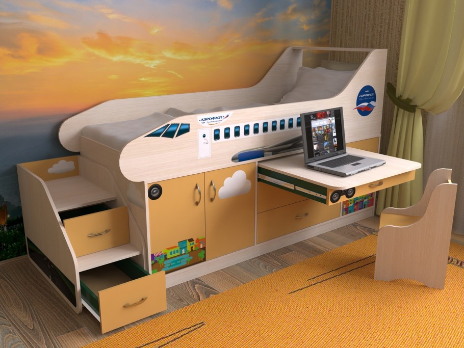 Кровать самолет СЛАВМЕБЕЛЬ