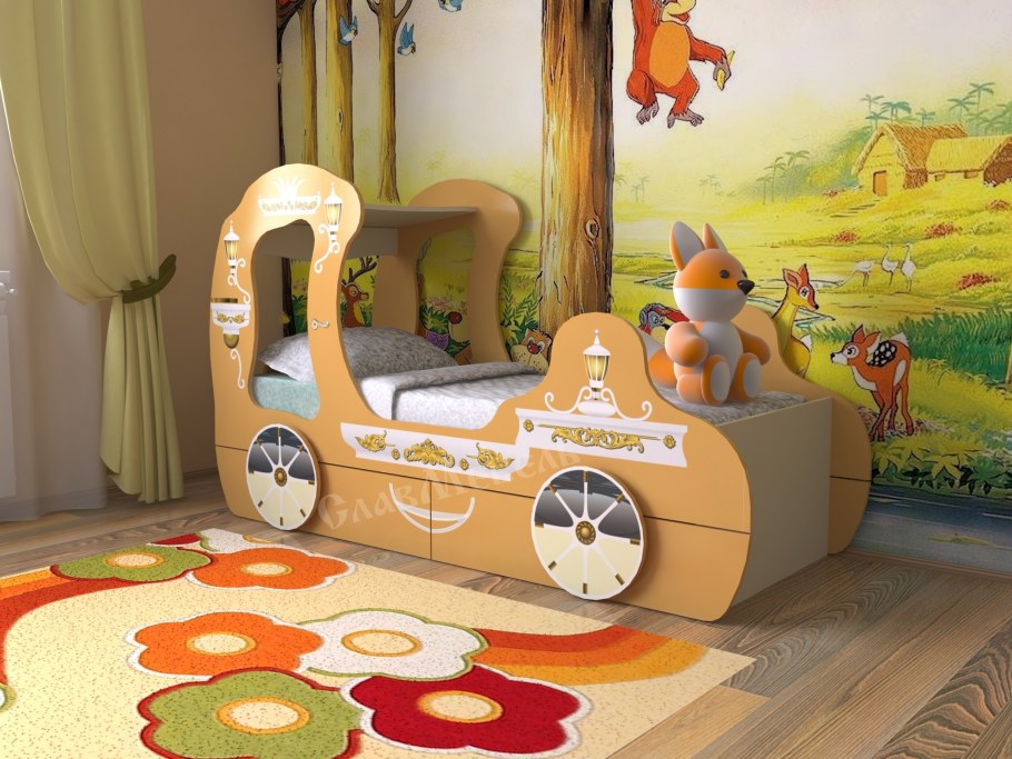 Кровать детская СЛАВМЕБЕЛЬ карета