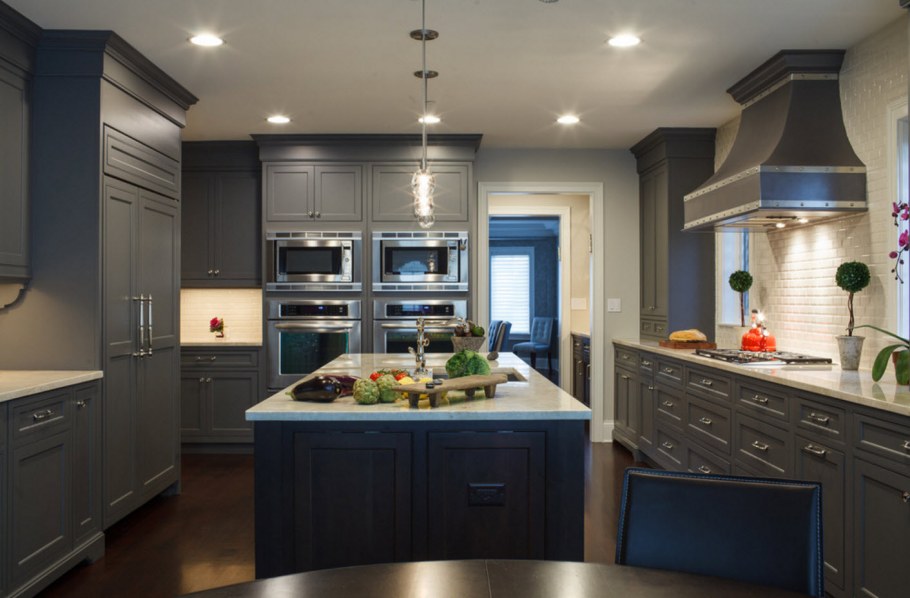 Синяя кухня в интерьере