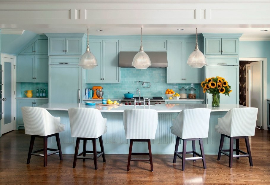 Кухня в голубых тонах