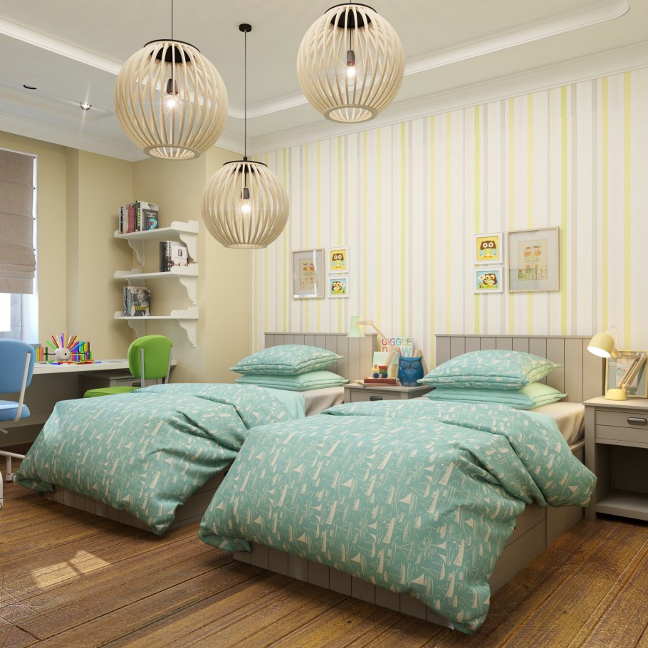 Бело розовая комната