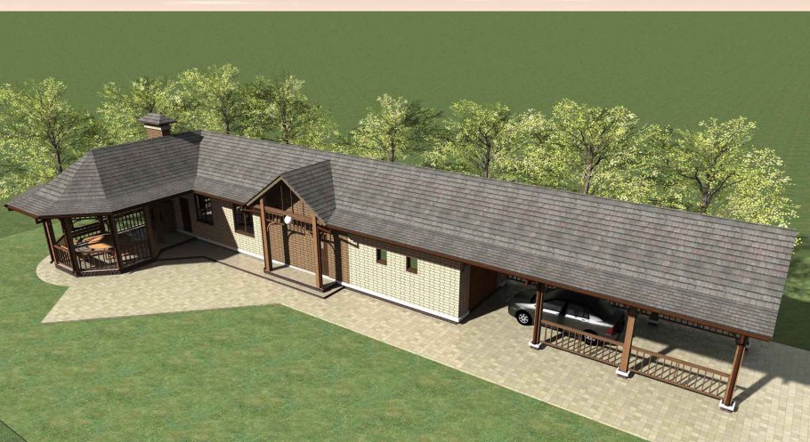 Проект баня гараж веранда