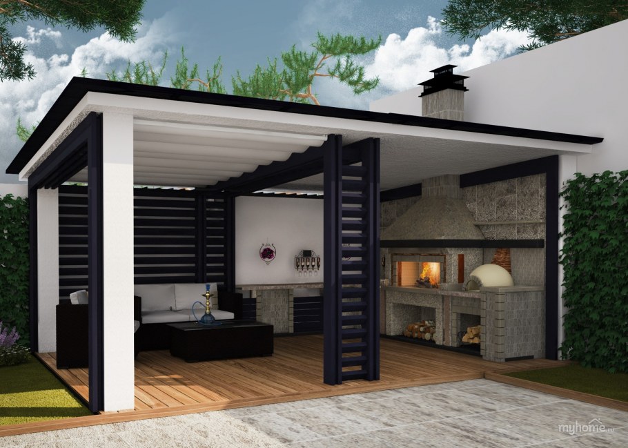 Беседка с летней кухней