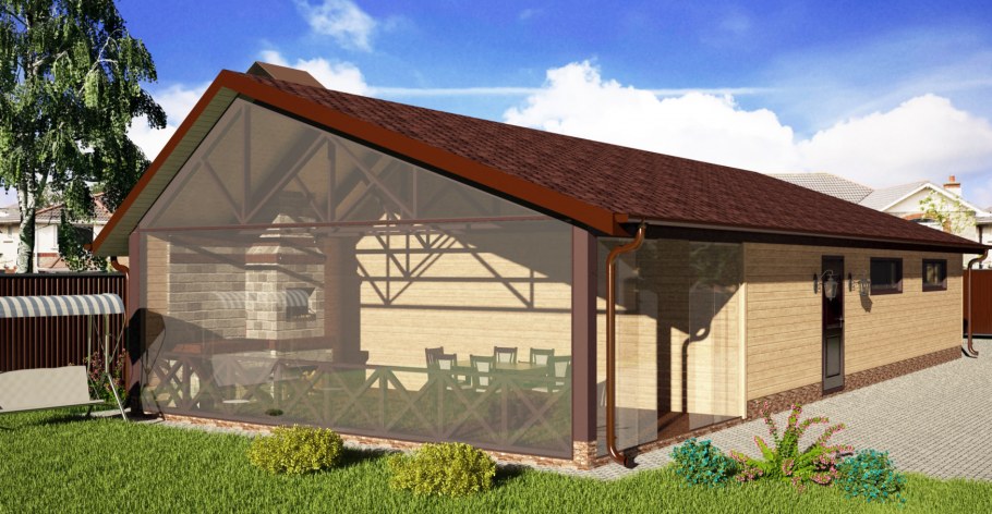 Гараж баня беседка