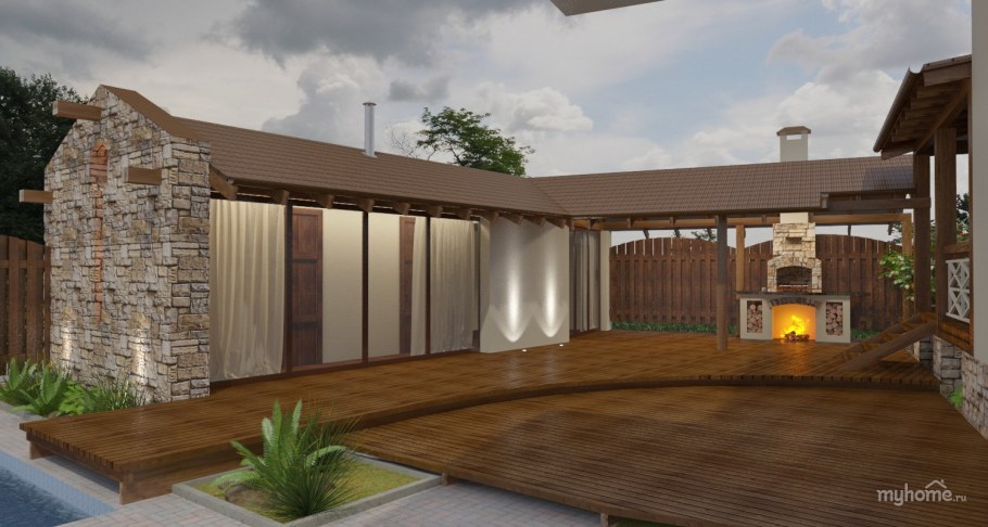 Банный комплекс с беседкой