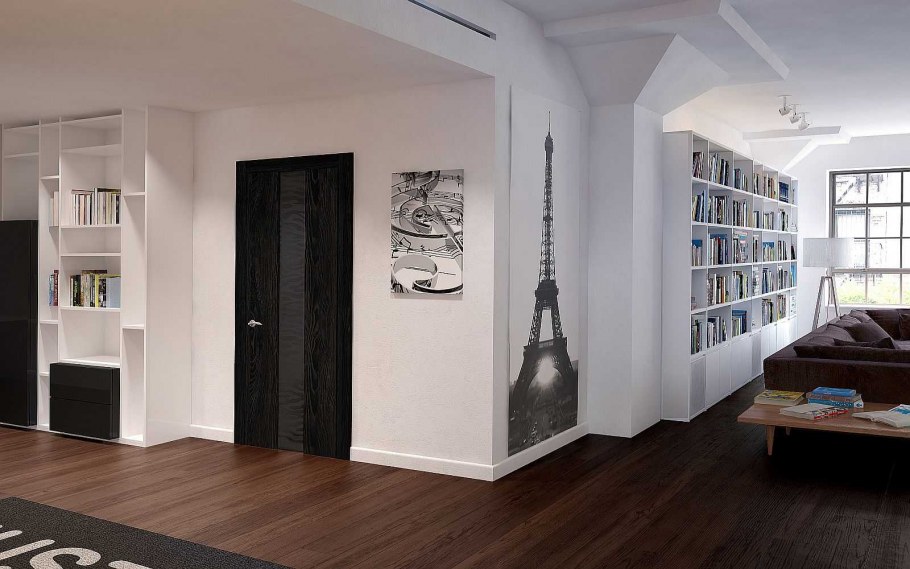 Черный паркет в интерьере