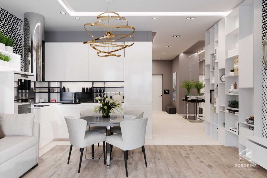 Освещение в столовой гостиной