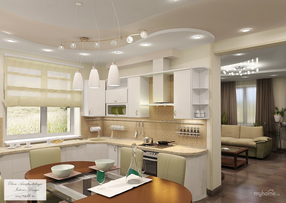 Гостиная Объединенная со столовой