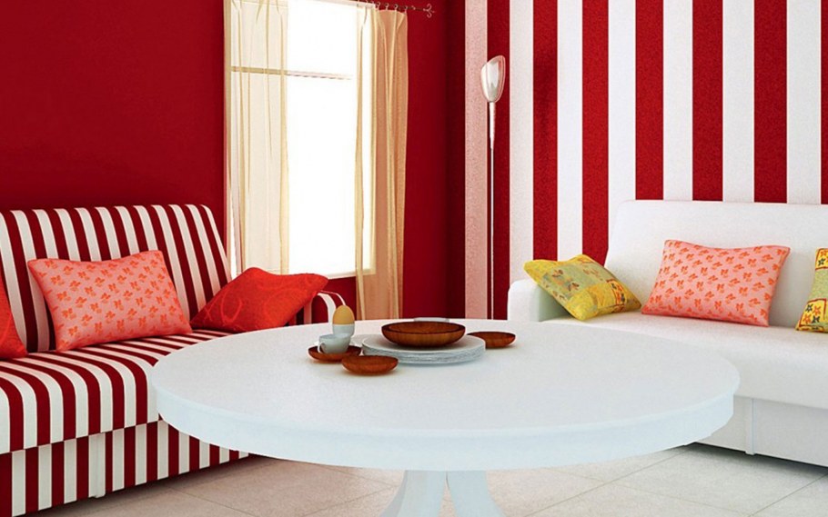 Цвет стен с красной кухней