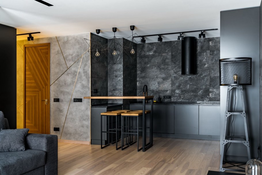 Кухня гостиная Минимализм