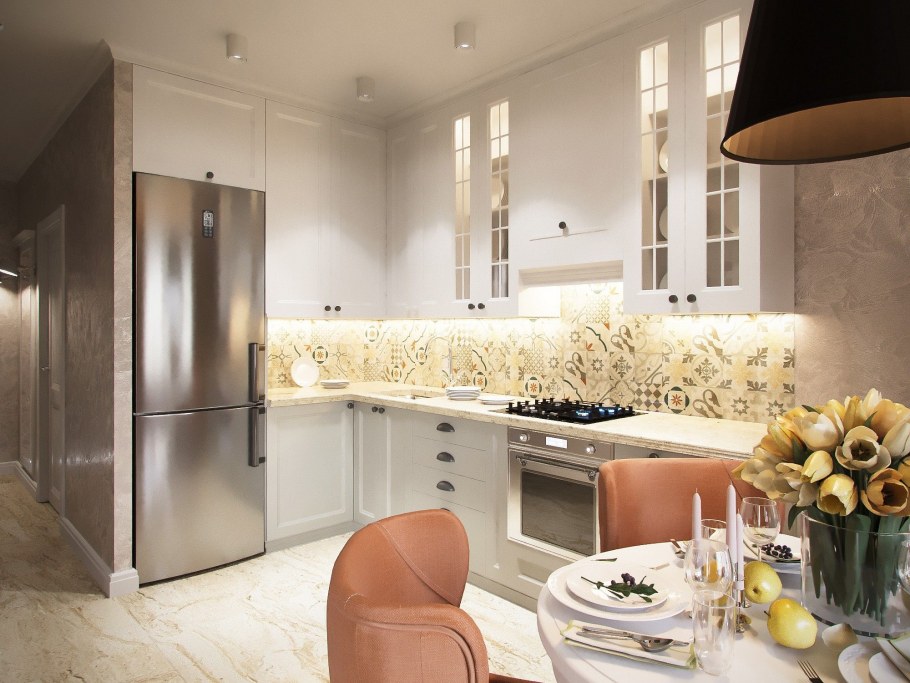 Интерьер кухни в однокомнатной квартире