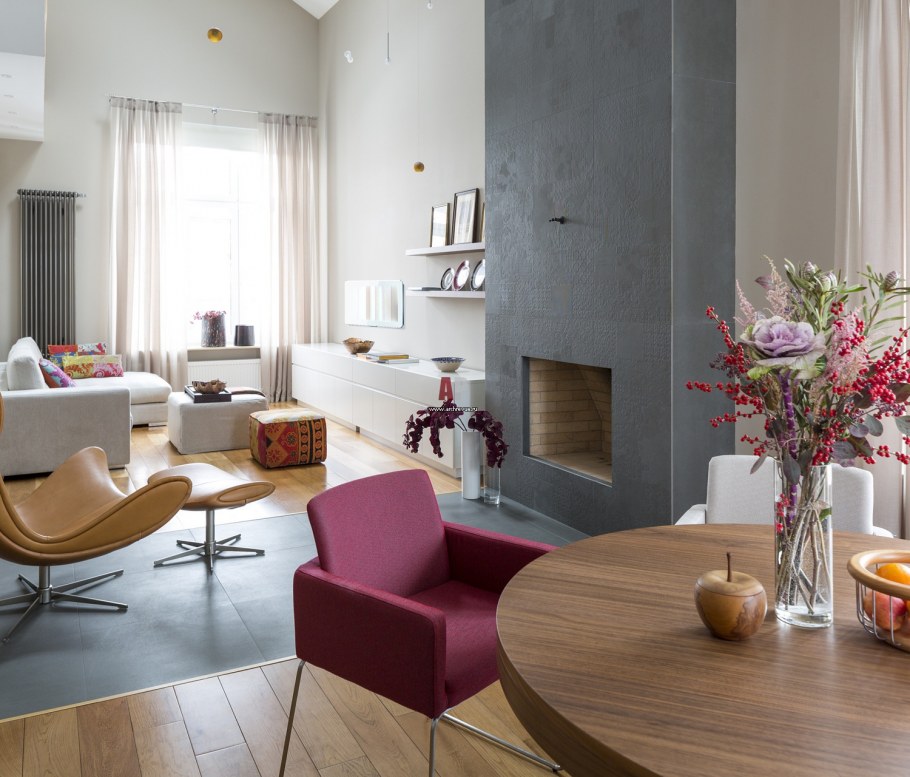 Стиль Фьюжн в интерьере гостиной