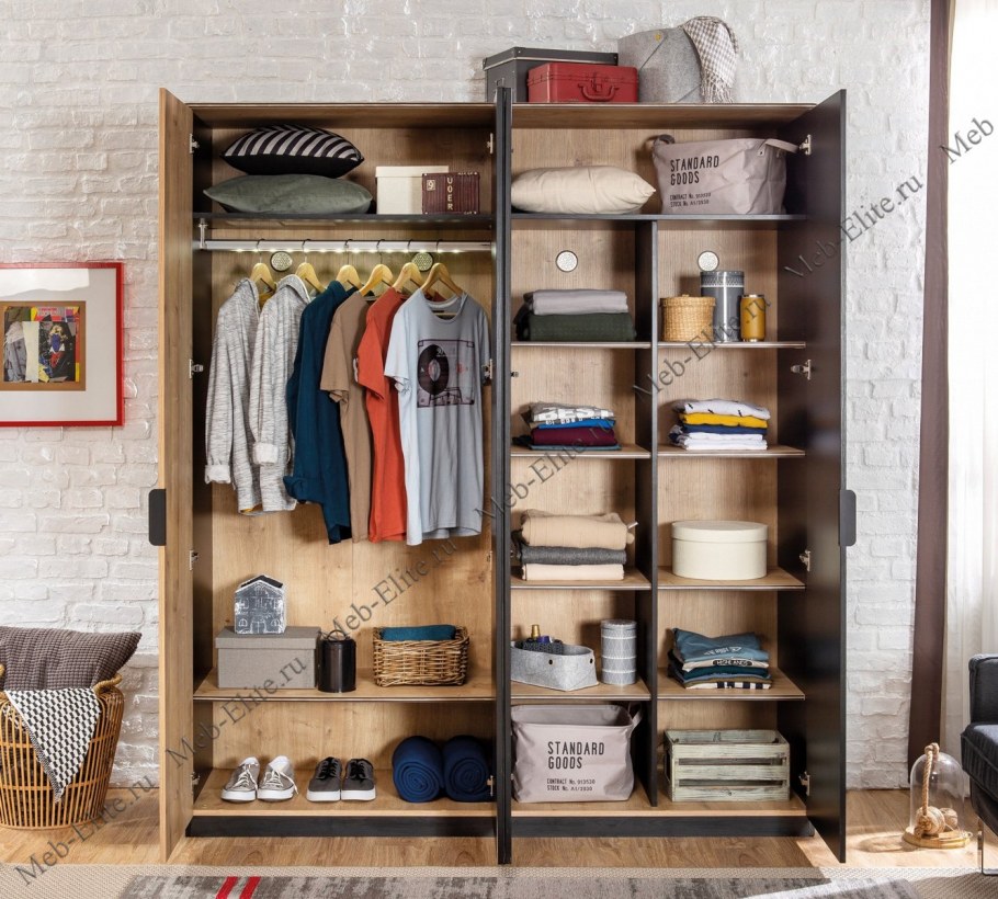 Шкаф 4-дверный Cilek Black