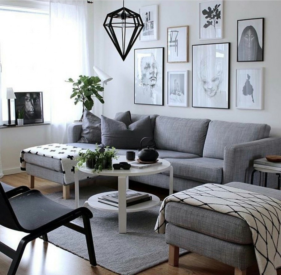 Гостиная в скандинавском стиле икеа