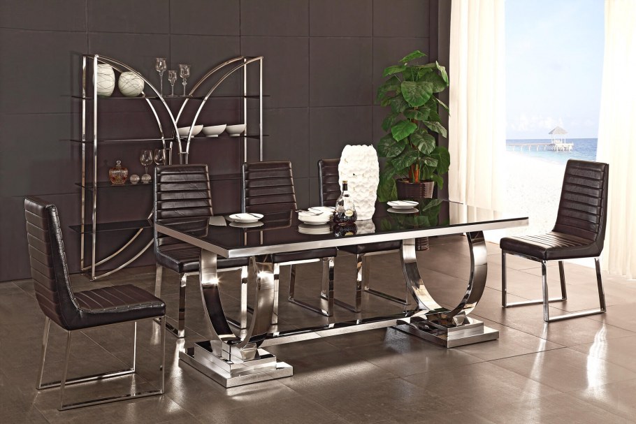 Стол обеденный Sky a8026d темно-серый мрамор