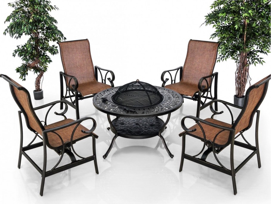 Комплект мебели из литого алюминия стол Палм(100см) + 4 кресла опус