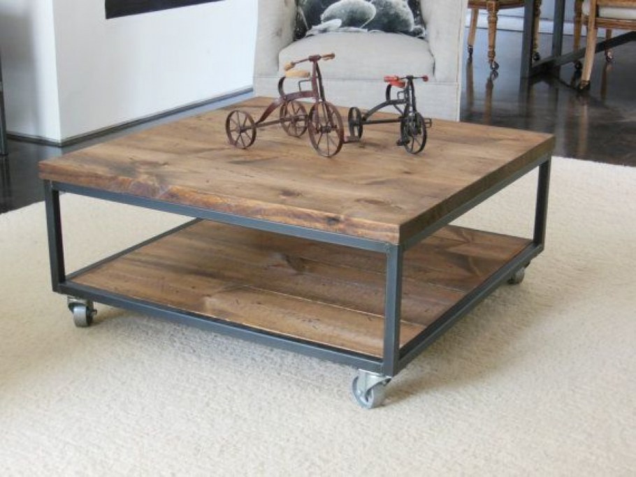 Журнальный стол лофт металл дерево