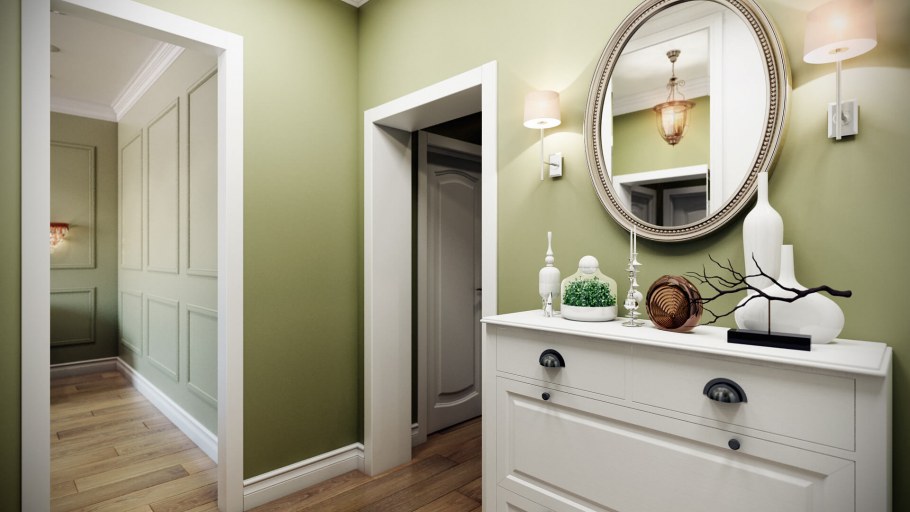 Прихожая в оливковых тонах