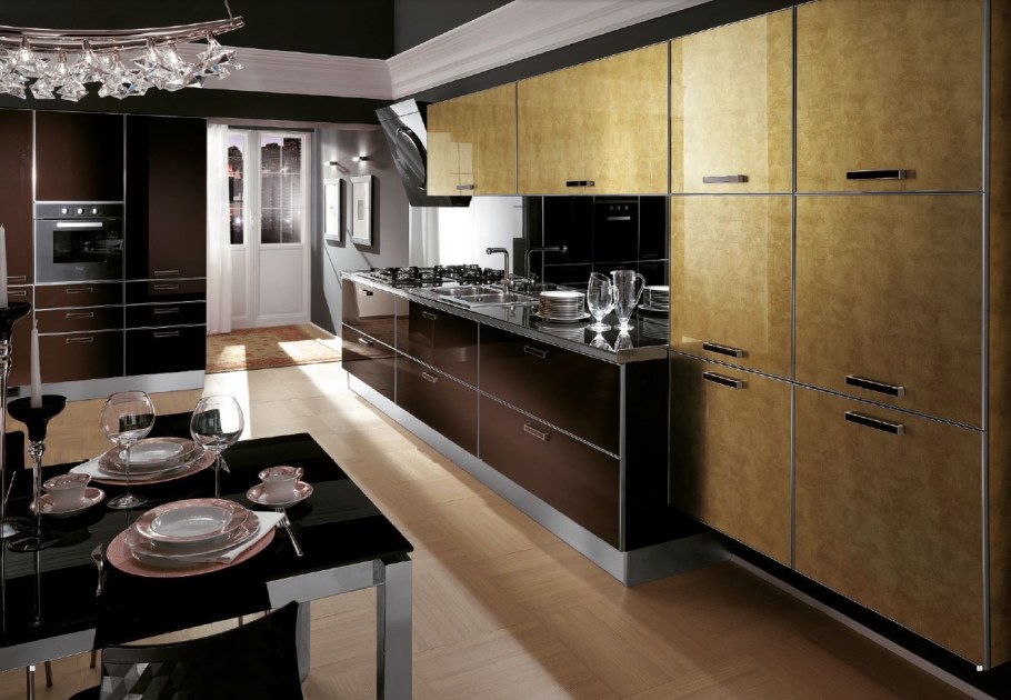 Черная кухня в стиле хайтек