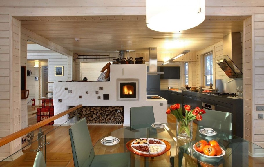 Русская печь в интерьере