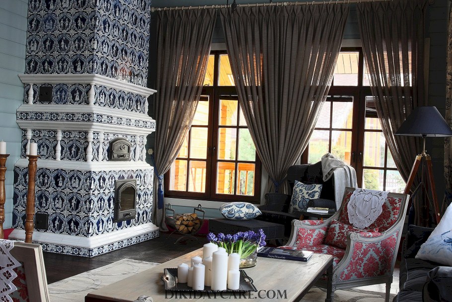 Камин изразцы русский стиль