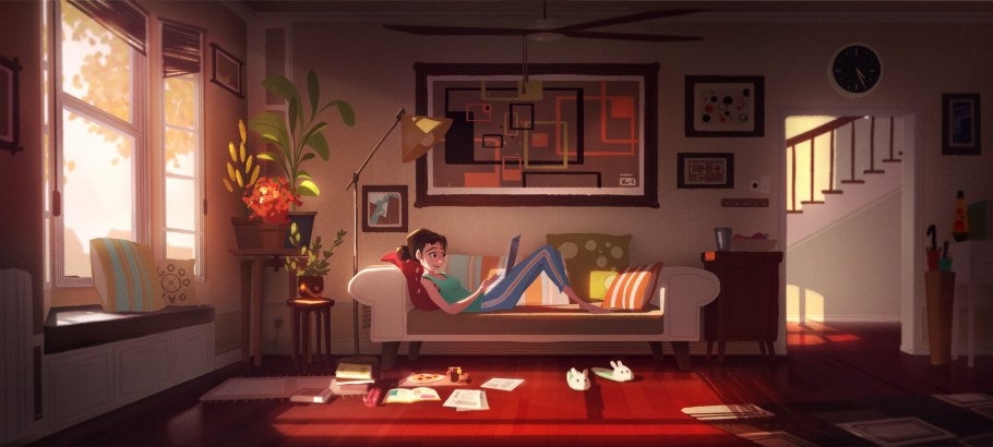 Аниме фон комната