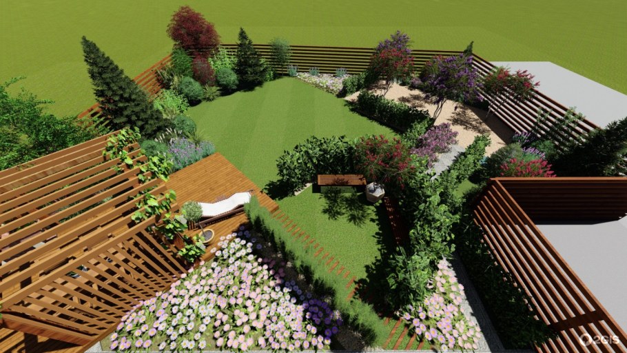 Многоуровневый ландшафт участка