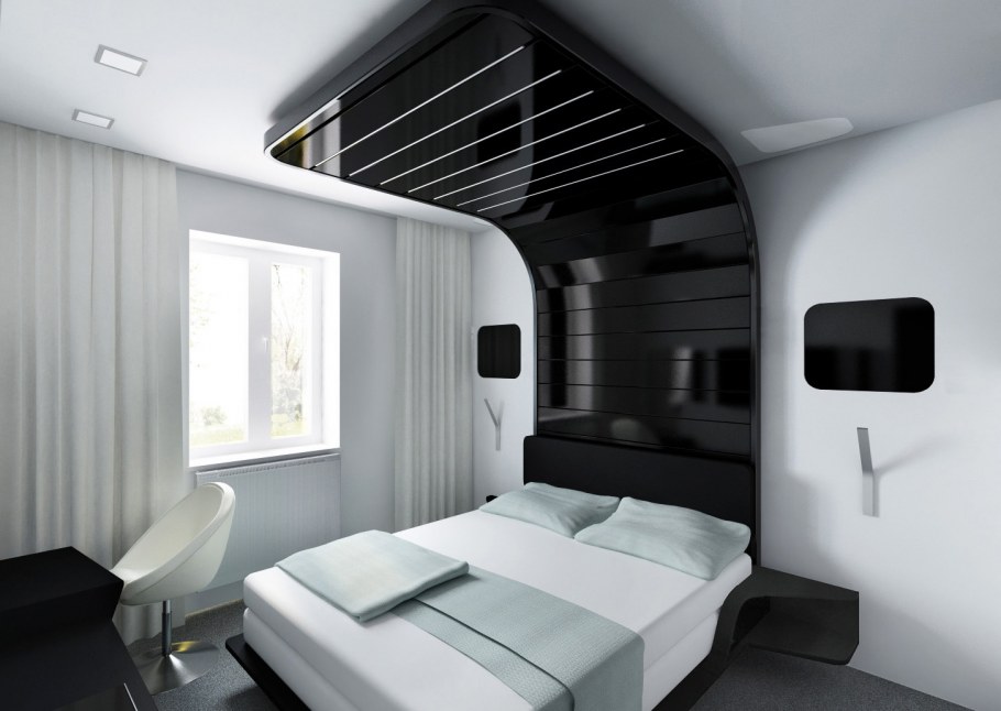 Планировка комнаты в стиле Хай тек