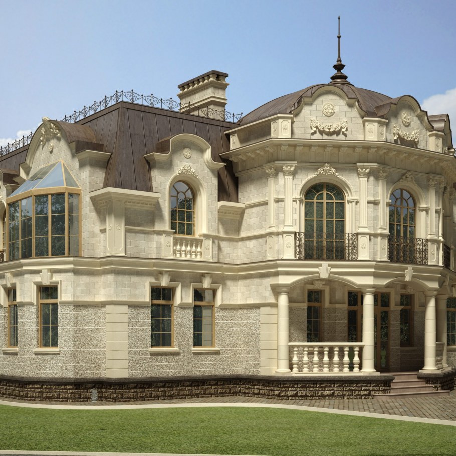 Особняк в стиле Ампир с башенками