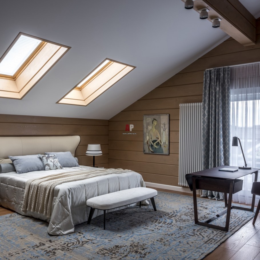 Кессонный потолок на мансарде