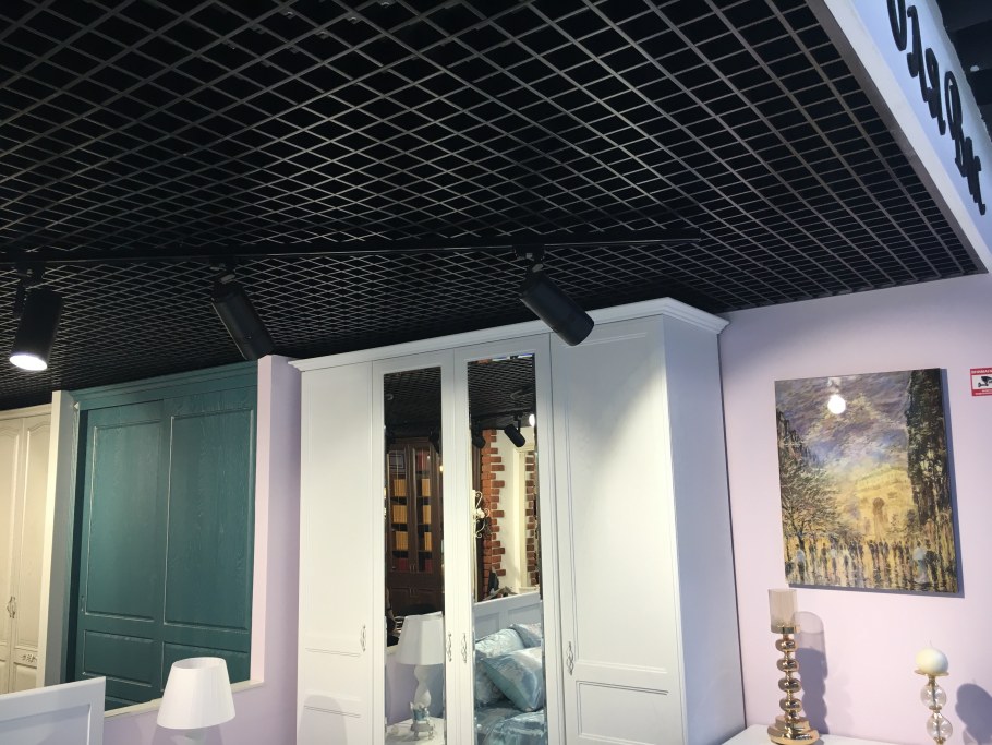 Грильято потолок черный стандарт 100*100