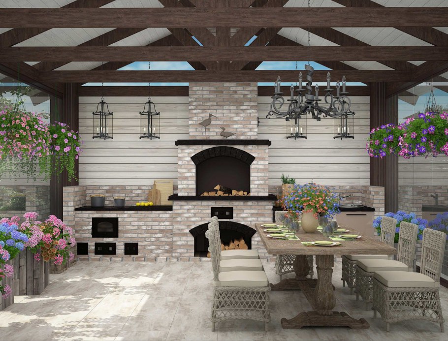 Терраса с барбекю