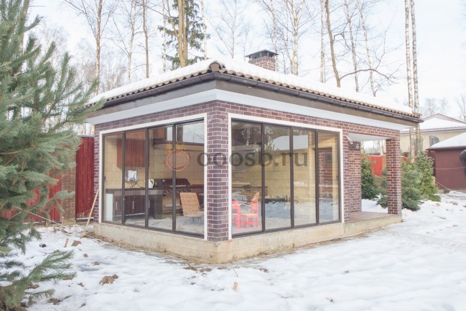 Баня с террасой на крыше