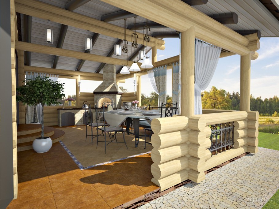 Баня с террасой