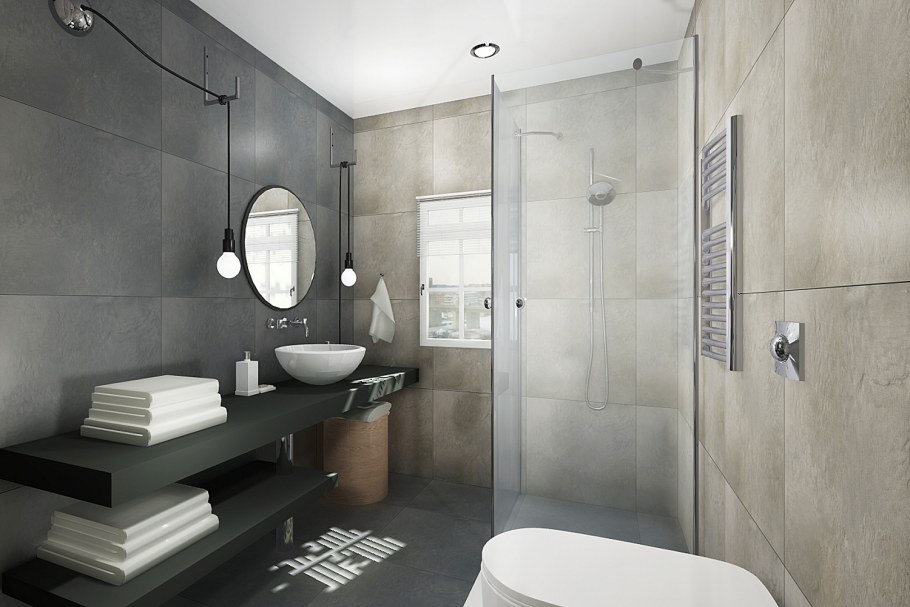 Туалет в серых тонах