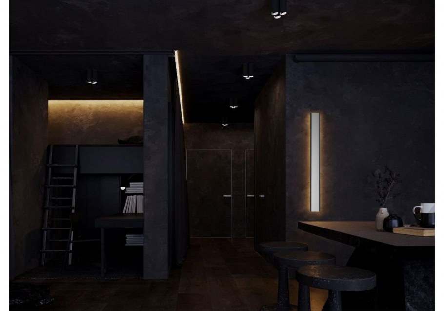 Комната с черными стенами
