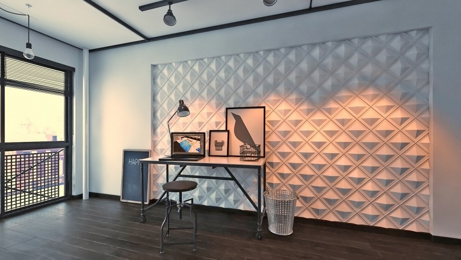 Гипсовые 3д панели ромбы